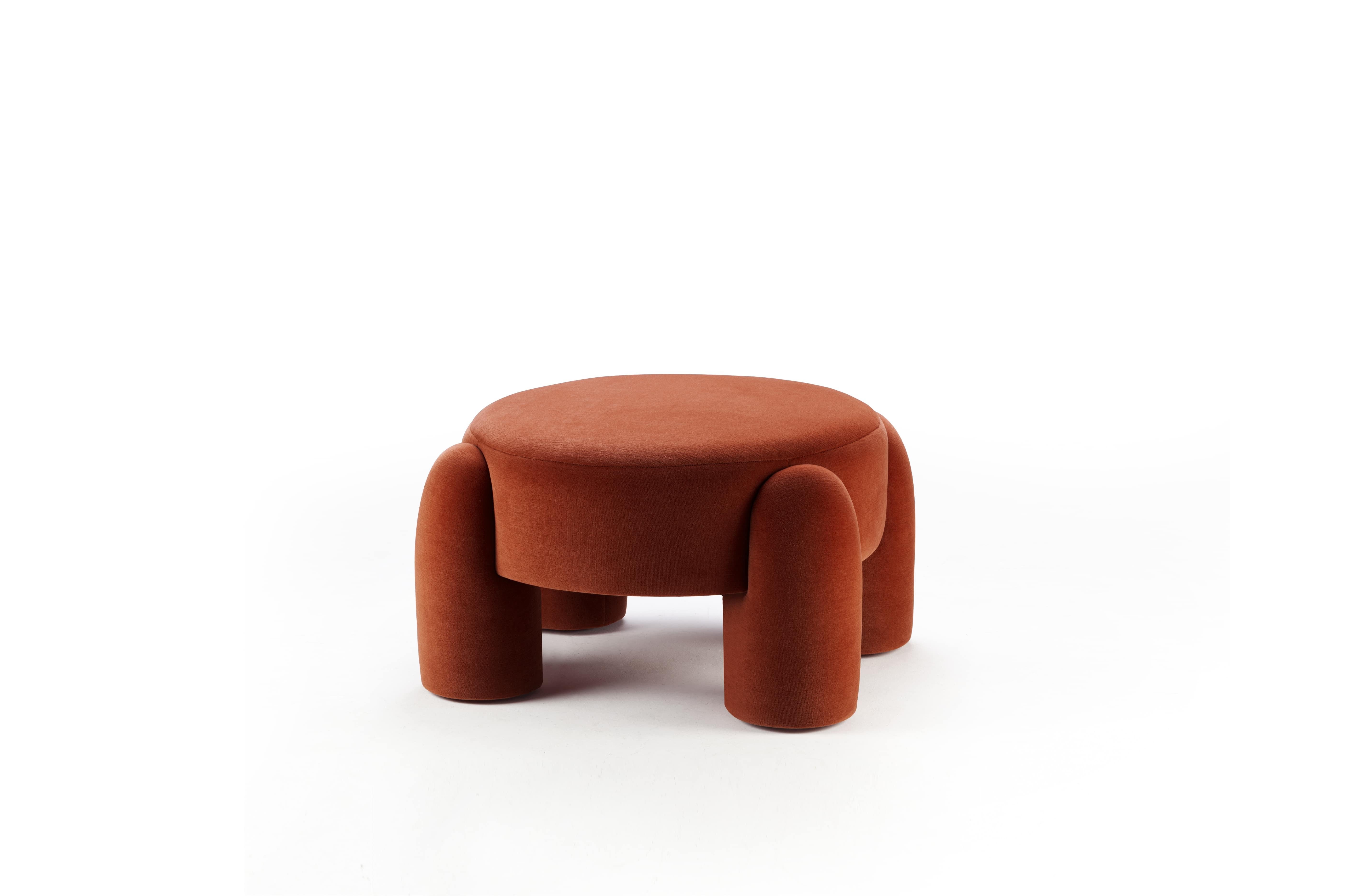 DOOQ! Marlon Pouf, Light Orange and Pink by Pietro Franceschini For Sale 6