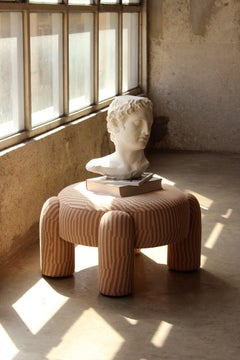 DOOQ ! Pouf Marlon, orange Light et rose par Pietro Franceschini