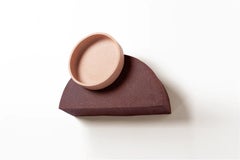 DOOQ! NEW! Mid-Century Modern ceramic Thabit Aubergine Wall Decor