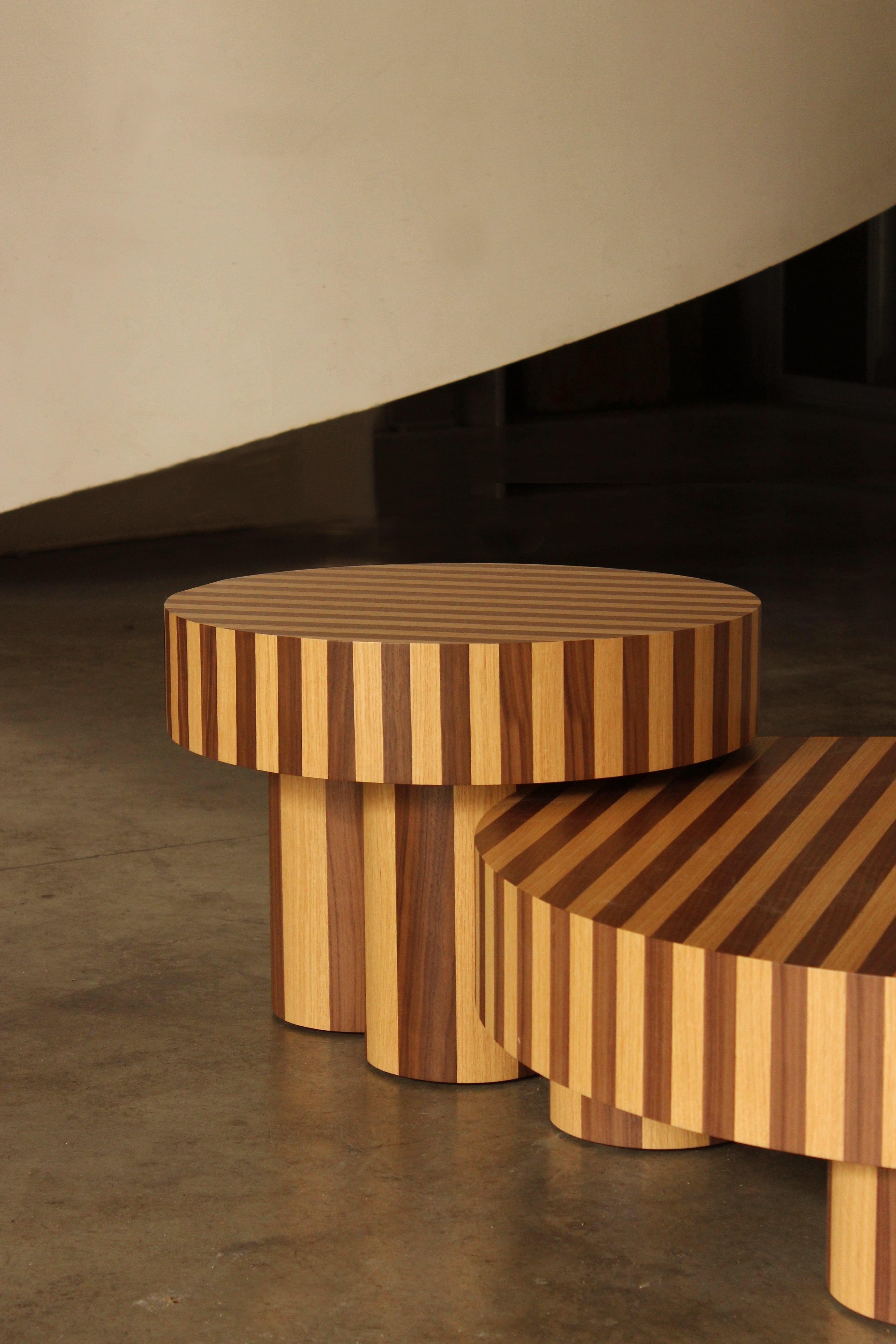 DOOQ Mid-Century Modern Nusa Beistelltisch in Brown und Beige im Angebot 2