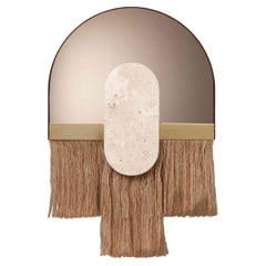DOOQ - Miroir en coquillage écru mi-siècle moderne