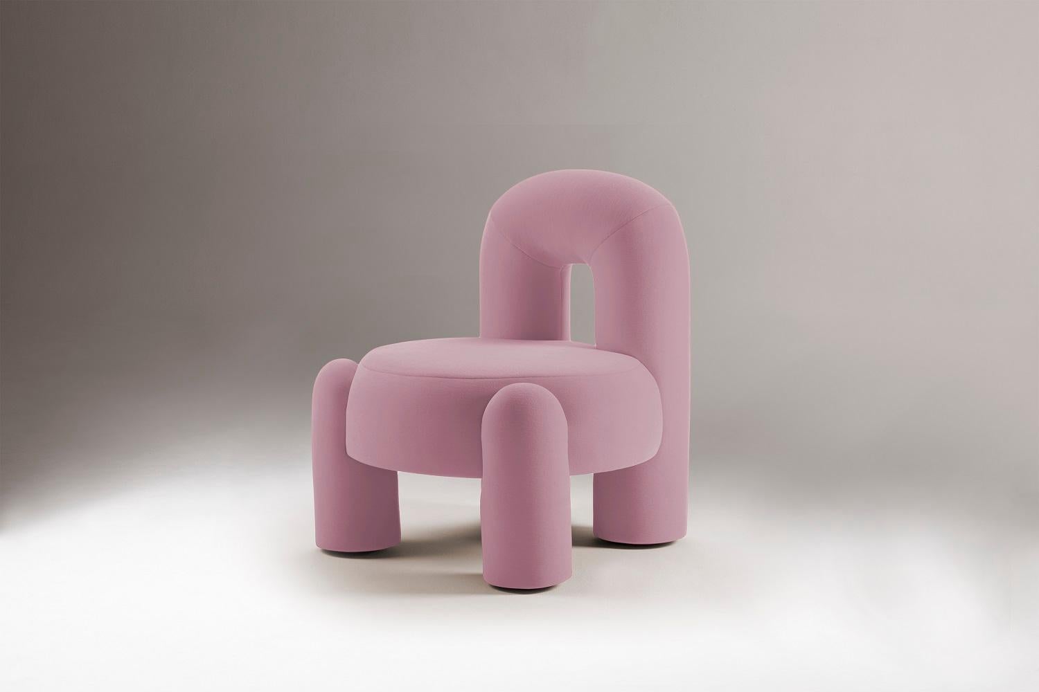 Portuguese DOOQ! Milan NEW! Organic Modern Marlon Armchair, Pink Kvadrat by P.Franceschini For Sale