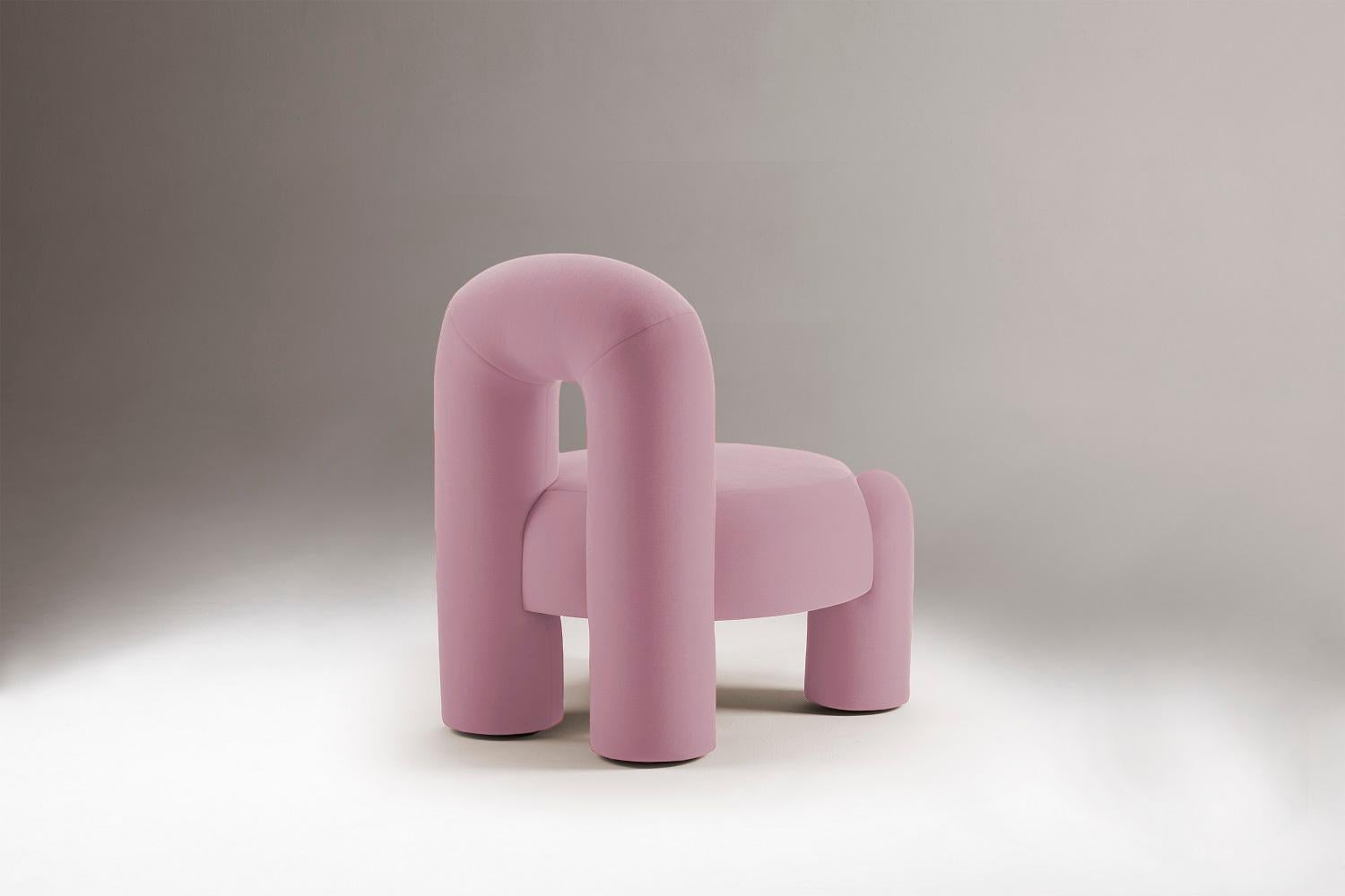 Contemporary DOOQ! Milan NEW! Organic Modern Marlon Armchair, Pink Kvadrat by P.Franceschini For Sale