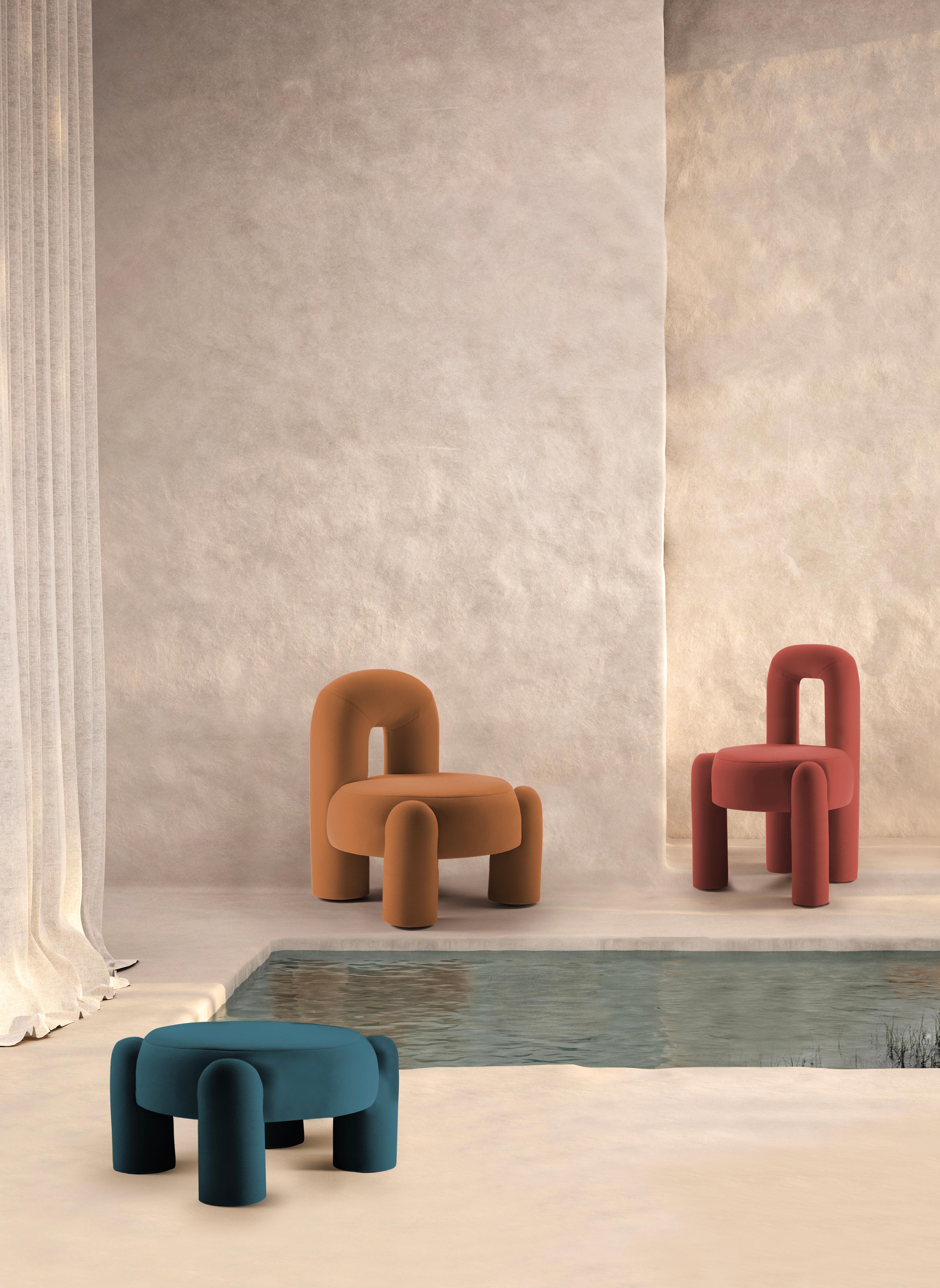 Portuguese DOOQ! Milan New! Organic Modern Marlon Chair, Burgundy Kvadrat by P.Franceschini For Sale