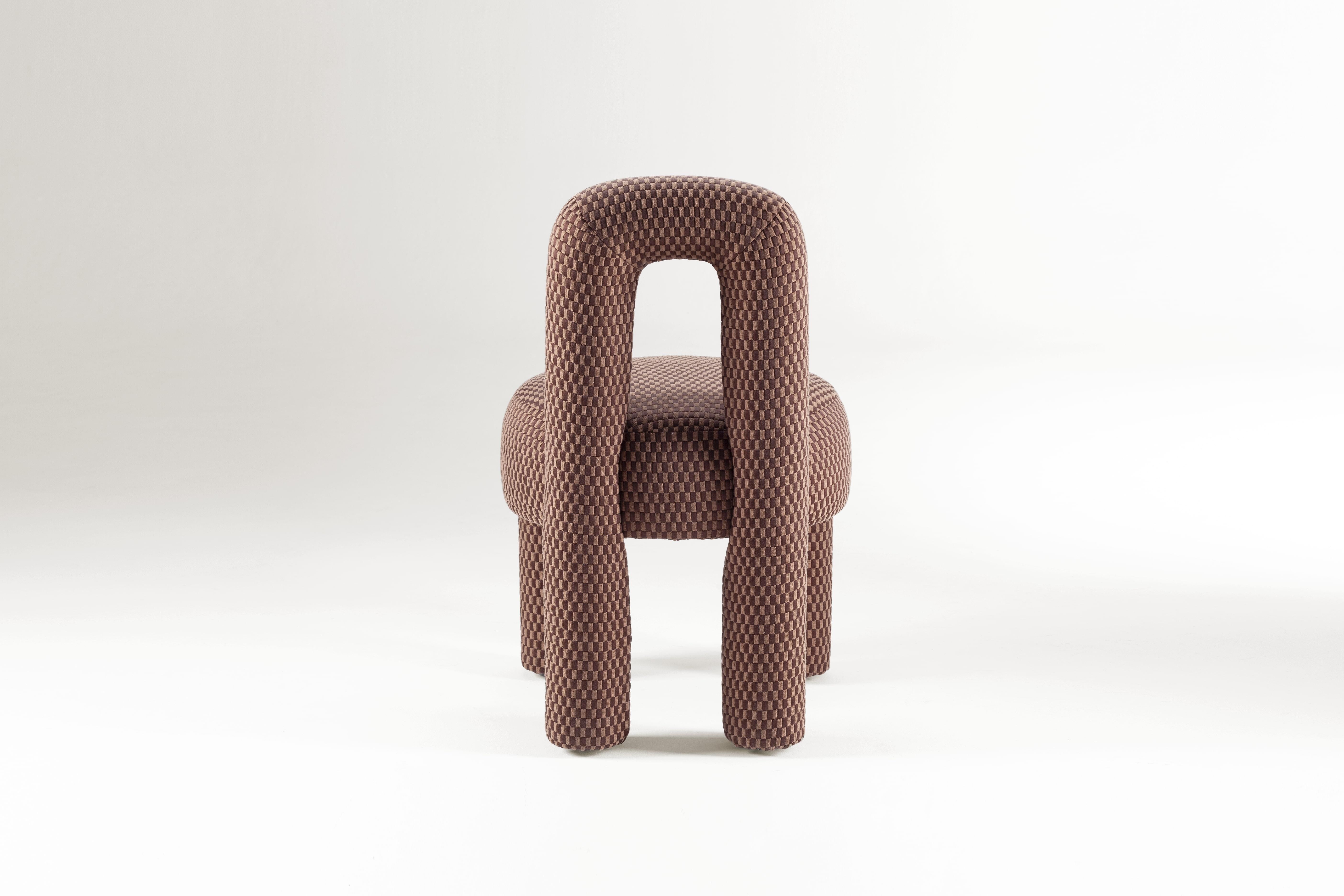 DOOQ! Milan New! Organic Modern Marlon Chair in Red and Brown by P.Franceschini For Sale 10