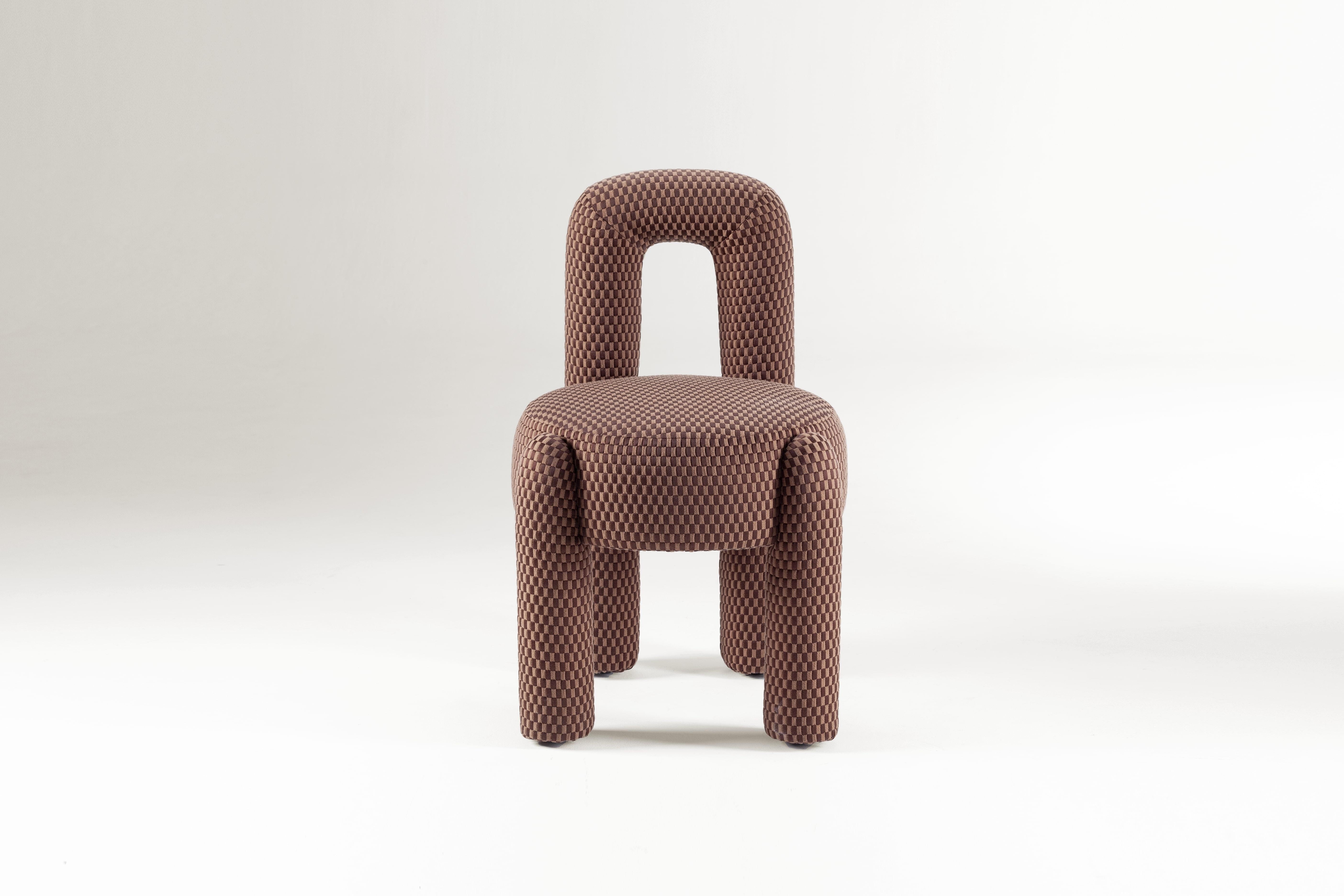 DOOQ! Milan New! Organic Modern Marlon Chair in Red and Brown by P.Franceschini For Sale 11