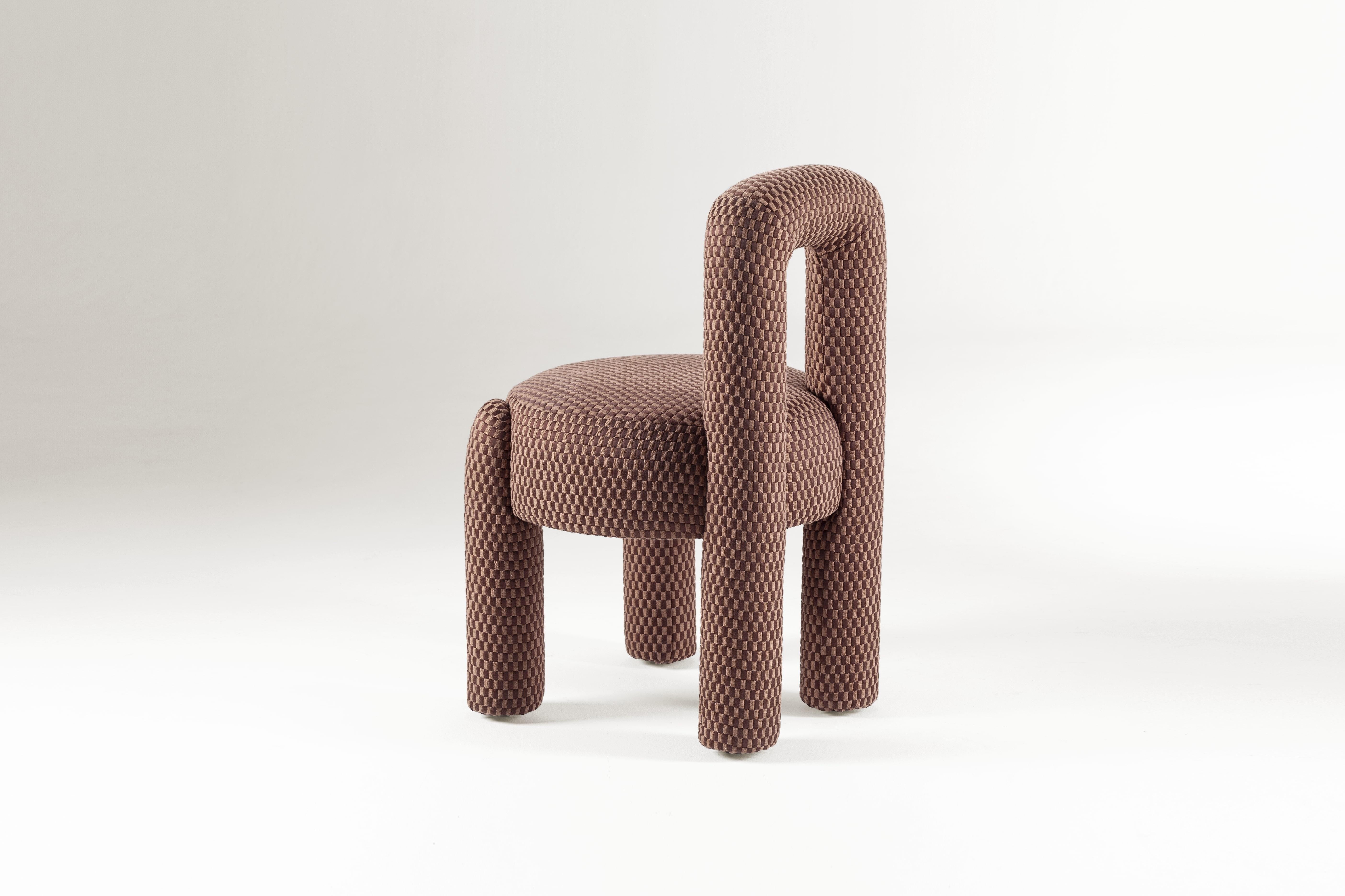 DOOQ! Milan New! Organic Modern Marlon Chair in Red and Brown by P.Franceschini For Sale 12