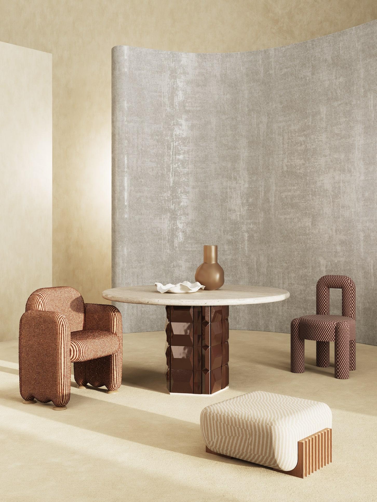 DOOQ! Milan New! Organic Modern Marlon Chair in Red and Brown by P.Franceschini For Sale 13