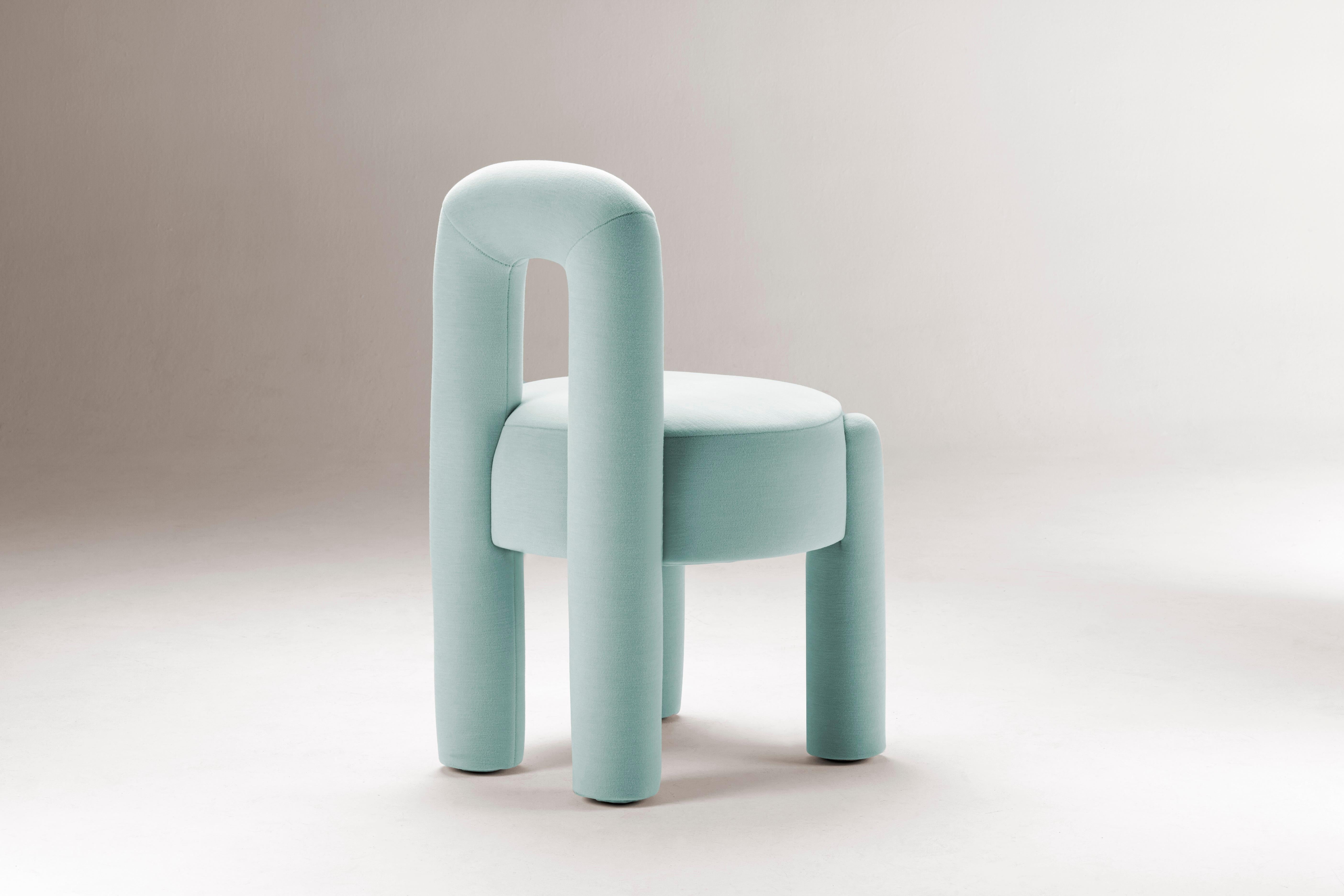 Portuguese DOOQ! Milan New! Organic Modern Marlon Chair, Mint Kvadrat by P.Franceschini For Sale