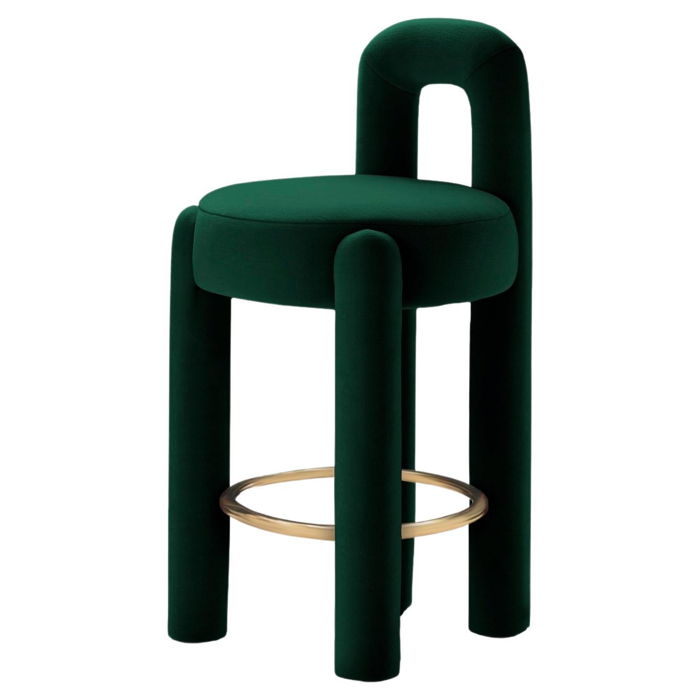 DOOQ! Modern Marlon Counter Chair in Dark Green Kvadrat by P. Franceschini For Sale