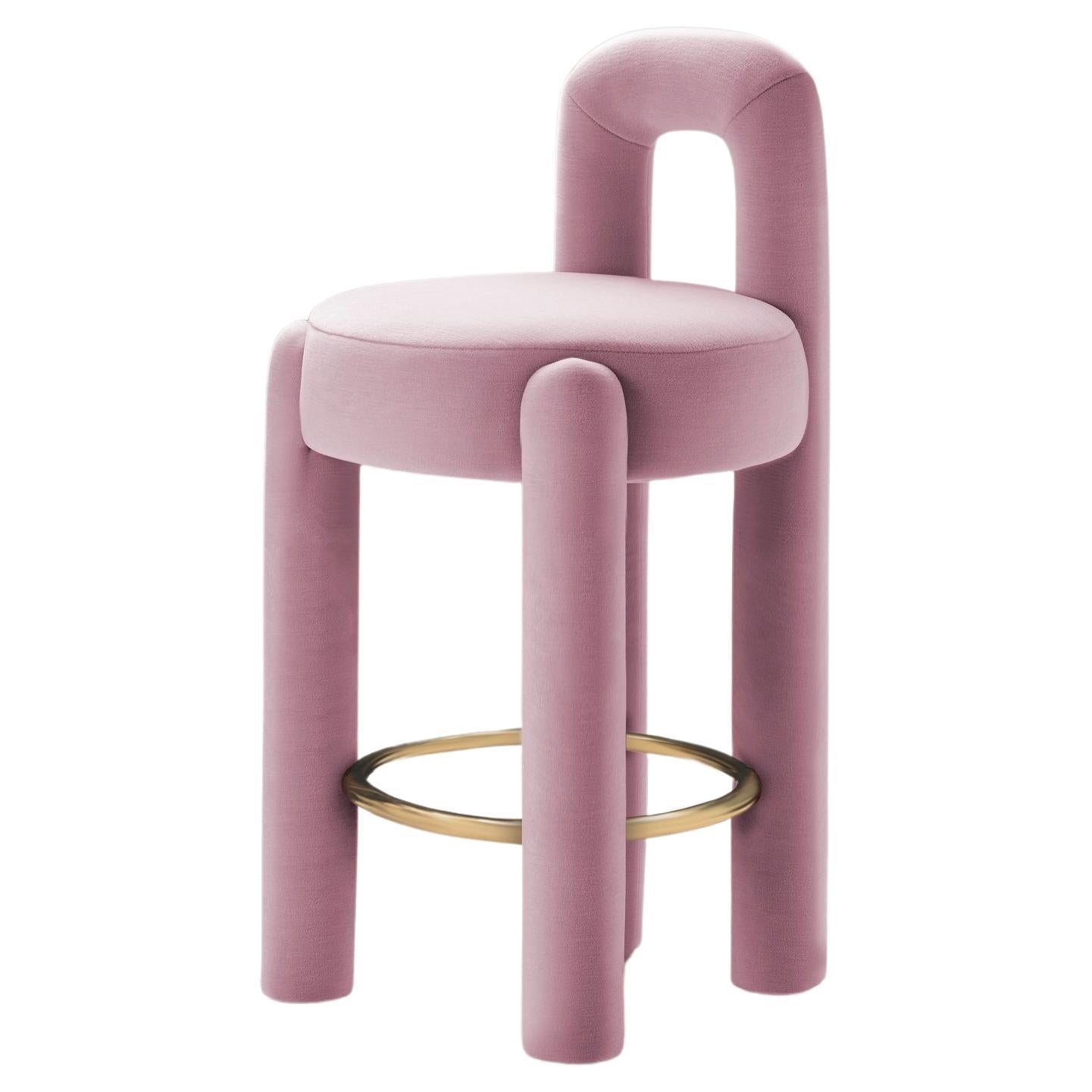 DOOQ ! Chaise de comptoir moderne Marlon en Kvadrat rose poussiéreux de P. Franceschini en vente
