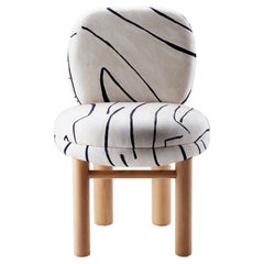 DOOQ! New! Modern Dining Chair Aimi with Graffito Fabric