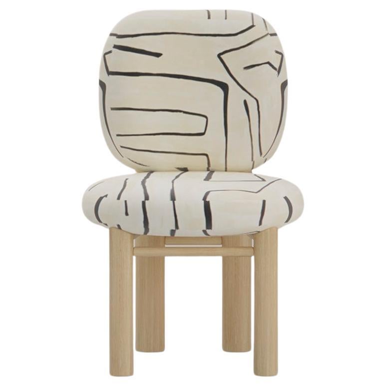 DOOQ New Modern Dining Chair Aimi with Graffito Fabric For Sale