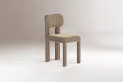 DOOQ ! Nouveau ! Chaise de salle à manger Camelia noire et beige entièrement tapissée