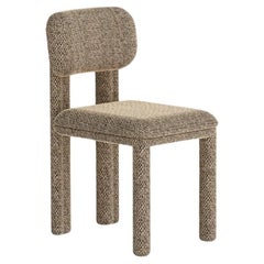 DOOQ! Nuovo! Sedia da pranzo moderna Camelia in nero e beige completamente imbottita