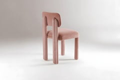 DOOQ New Modern Dining Chair Camelia in Pink Velvet Fully Upholstered