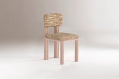 DOOQ! New! Modern Dining Chair Camelia in Beige Fabric Fully Upholstered
