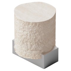 DOOQ! NEW! On the Rocks Side Table in Travertine and Metal details