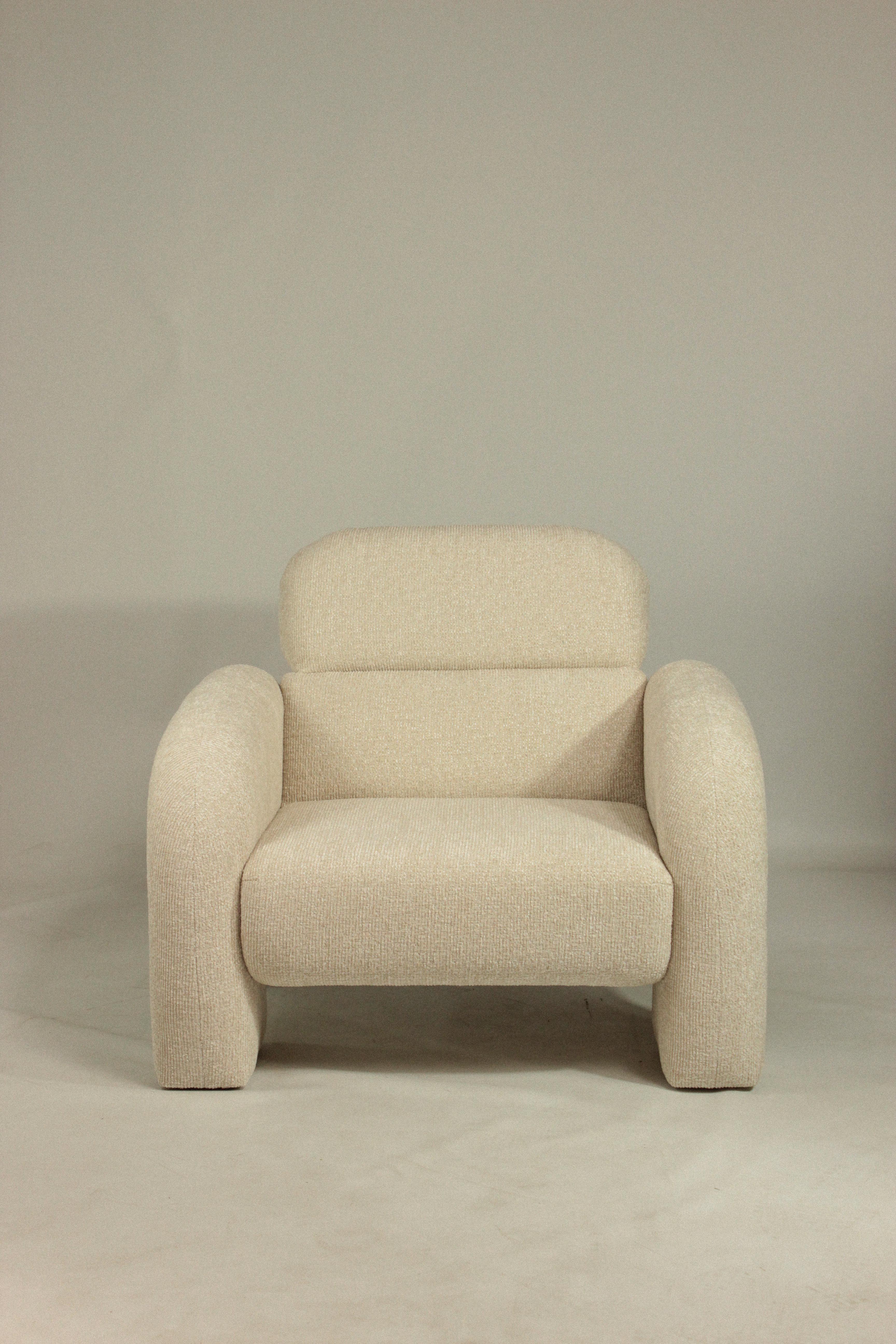 DOOQ! NEU! Modernistischer Bio-Sessel Vertigo aus rotem und grauem Stoff im Angebot 1