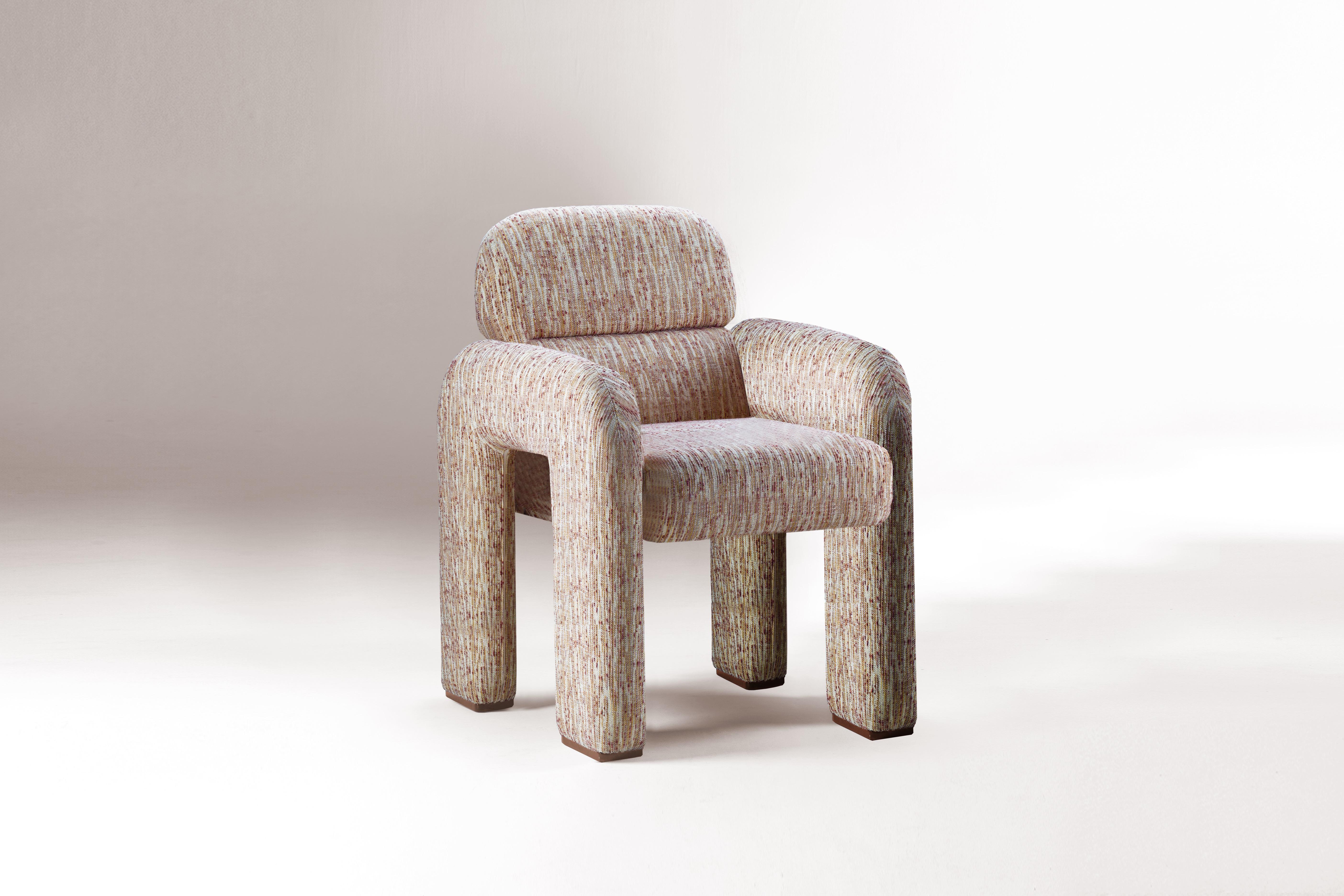 DOOQ! NEU! Organic Modernist Vertigo Stuhl in Rot und Grau Stoff (Organische Moderne) im Angebot