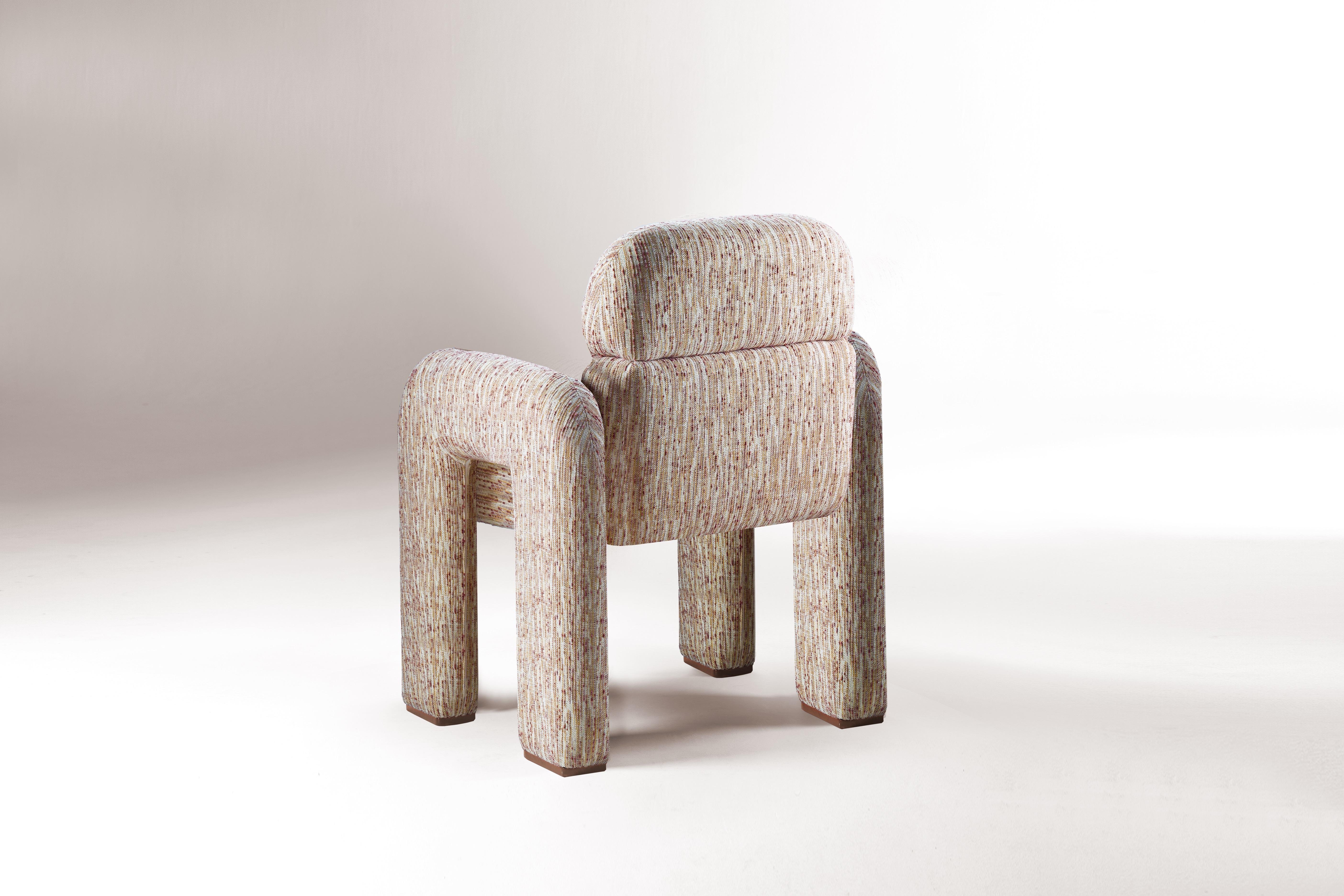 Organique DOOQ ! NOUVEAU ! Chaise Vertigo moderniste organique en tissu beige et gris en vente