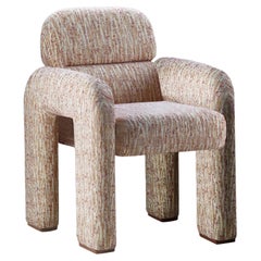 DOOQ! NEW! Organic Modernist Vertigo chair in Red and Grey Fabric