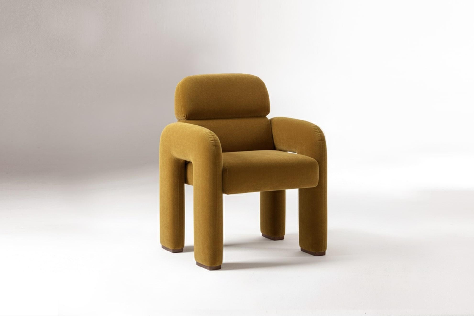 Portugais DOOQ ! NOUVEAU ! Chaise moderne organique Vertigo en velours brun en vente