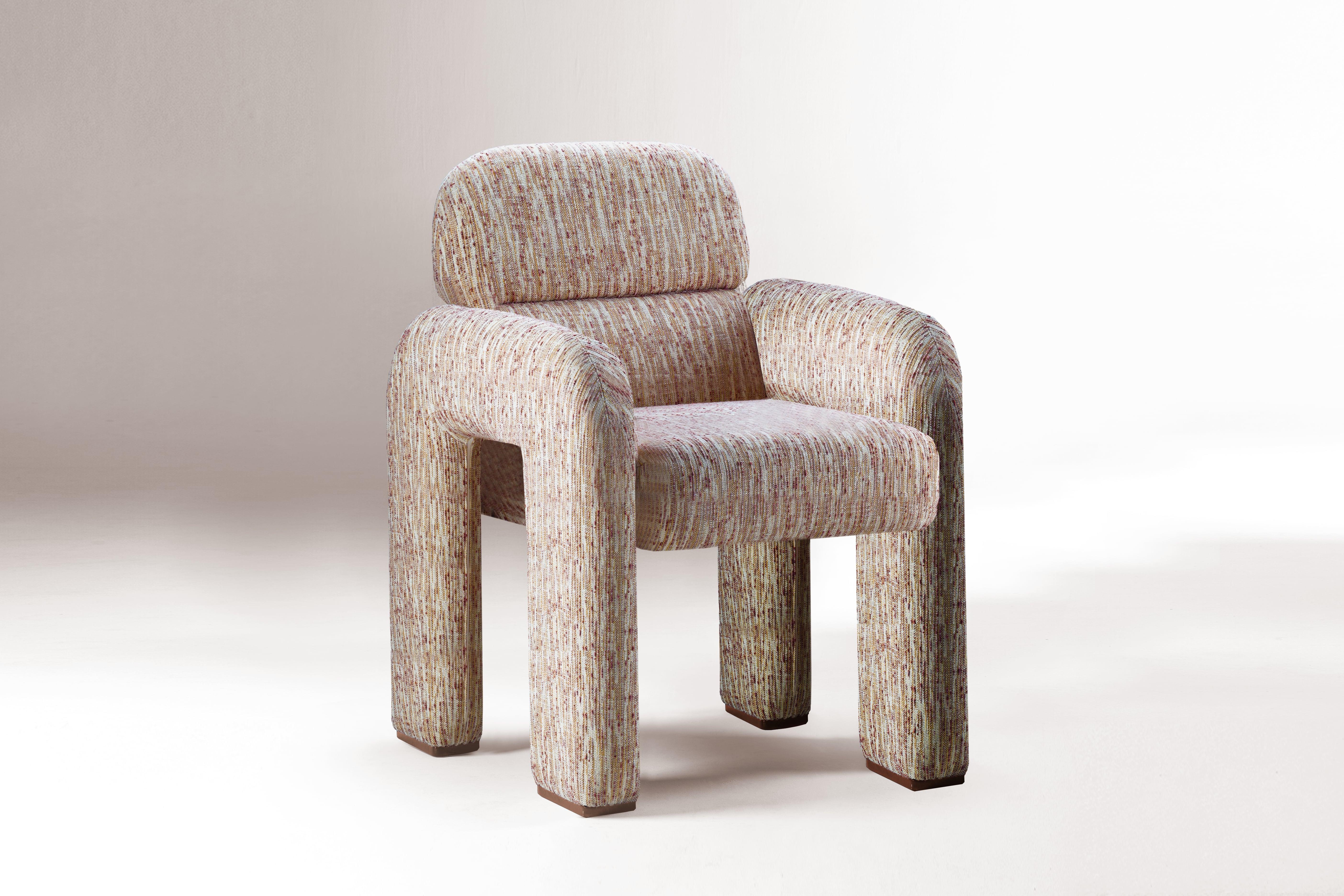 Portugais DOOQ ! NOUVEAU ! Chaise Vertigo moderniste organique en tissu vert et gris en vente