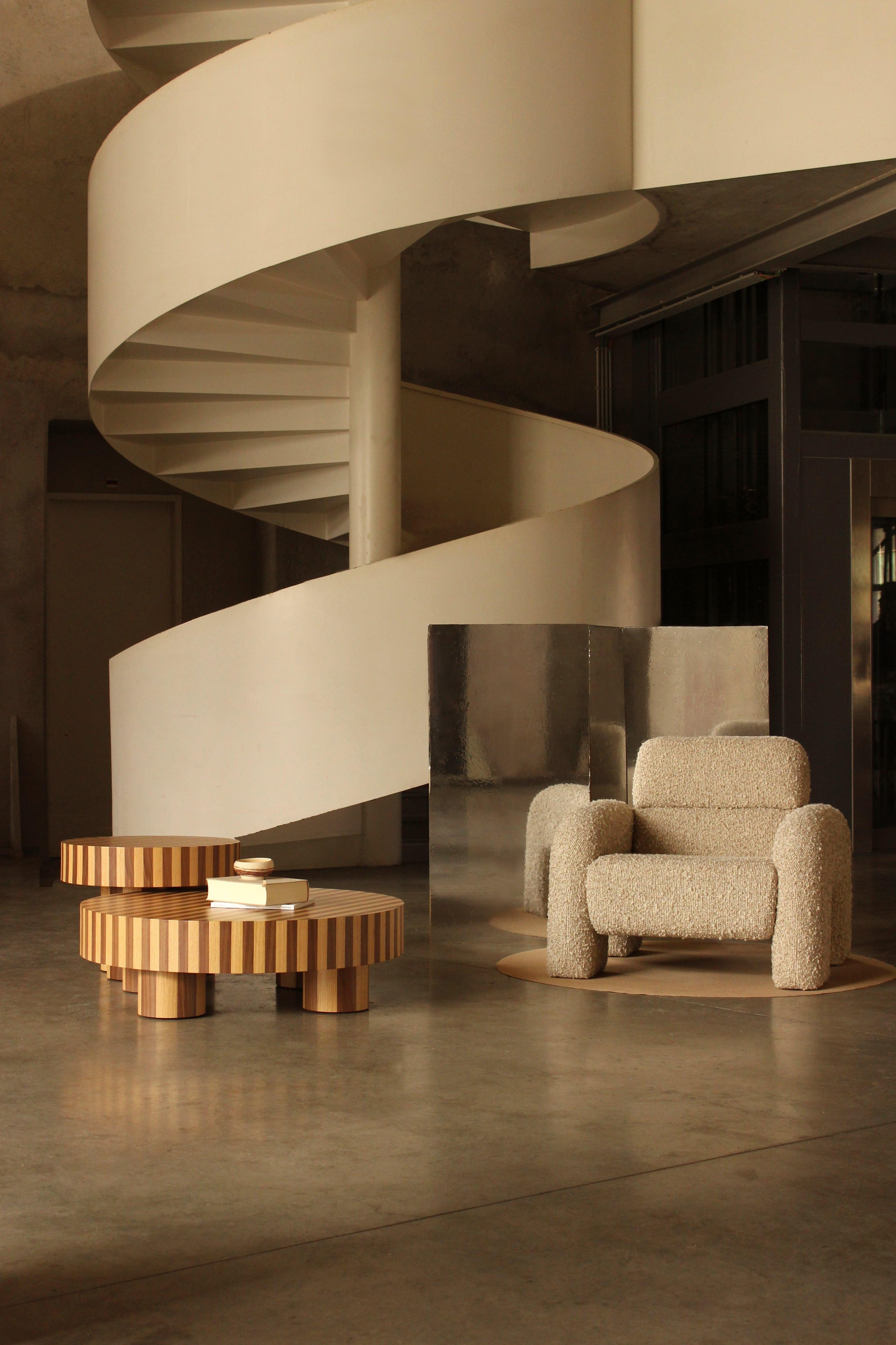 DOOQ ! NOUVEAU ! Chaise Vertigo moderniste organique en tissu vert et gris Neuf - En vente à Lisbon, PT