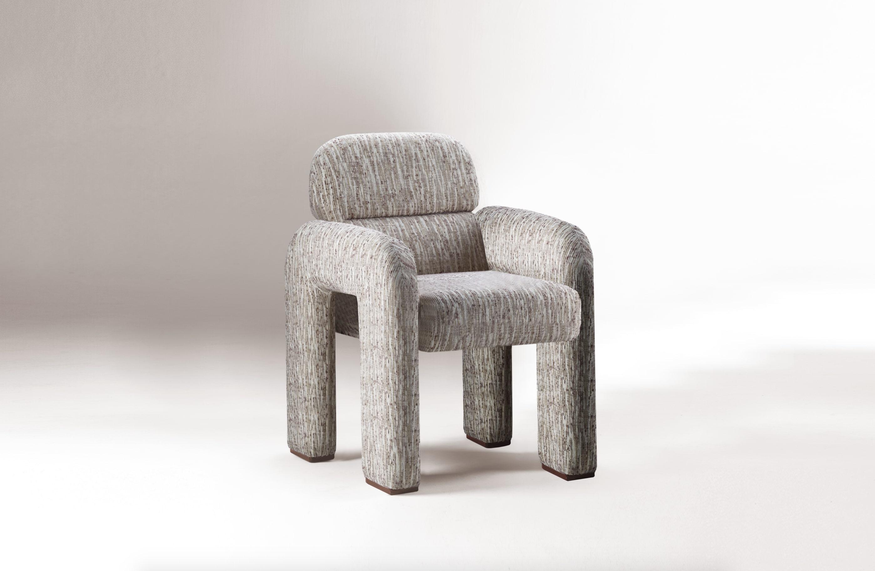 Tissu DOOQ ! NOUVEAU ! Chaise Vertigo moderniste organique en tissu vert et gris en vente