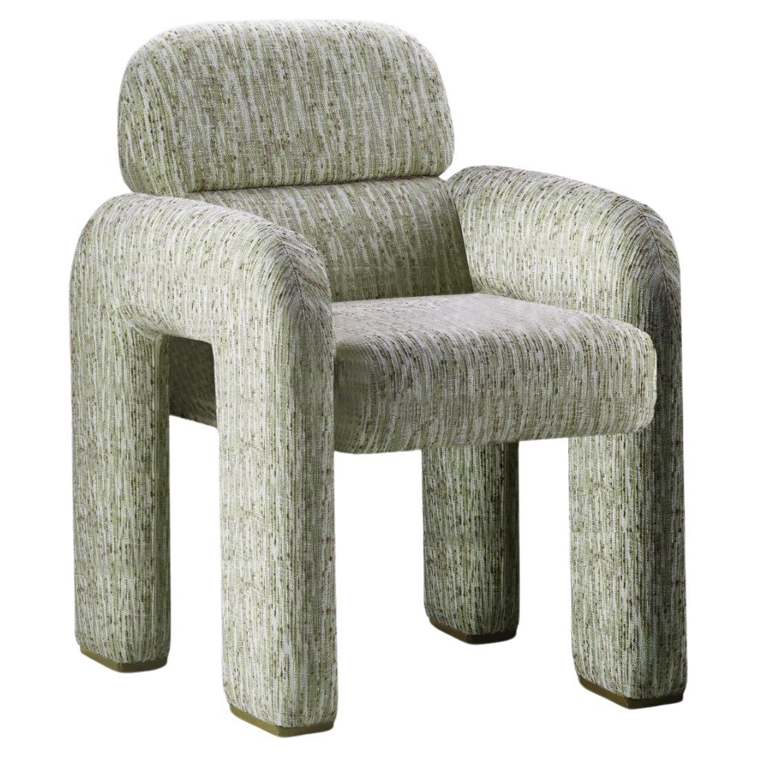 DOOQ! NEW! Organic Modernist Vertigo chair in Green and Grey Fabric
