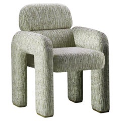 DOOQ ! NOUVEAU ! Chaise Vertigo moderniste organique en tissu vert et gris