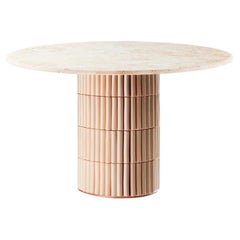 DOOQ Organic Modern Handmade Nouvelle Vague Dinner Table in Nude , D=120 cm