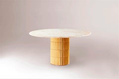 DOOQ! NEW Organic Modern Handmade Nouvelle Vague Dinner Table in Yellow, D=150cm