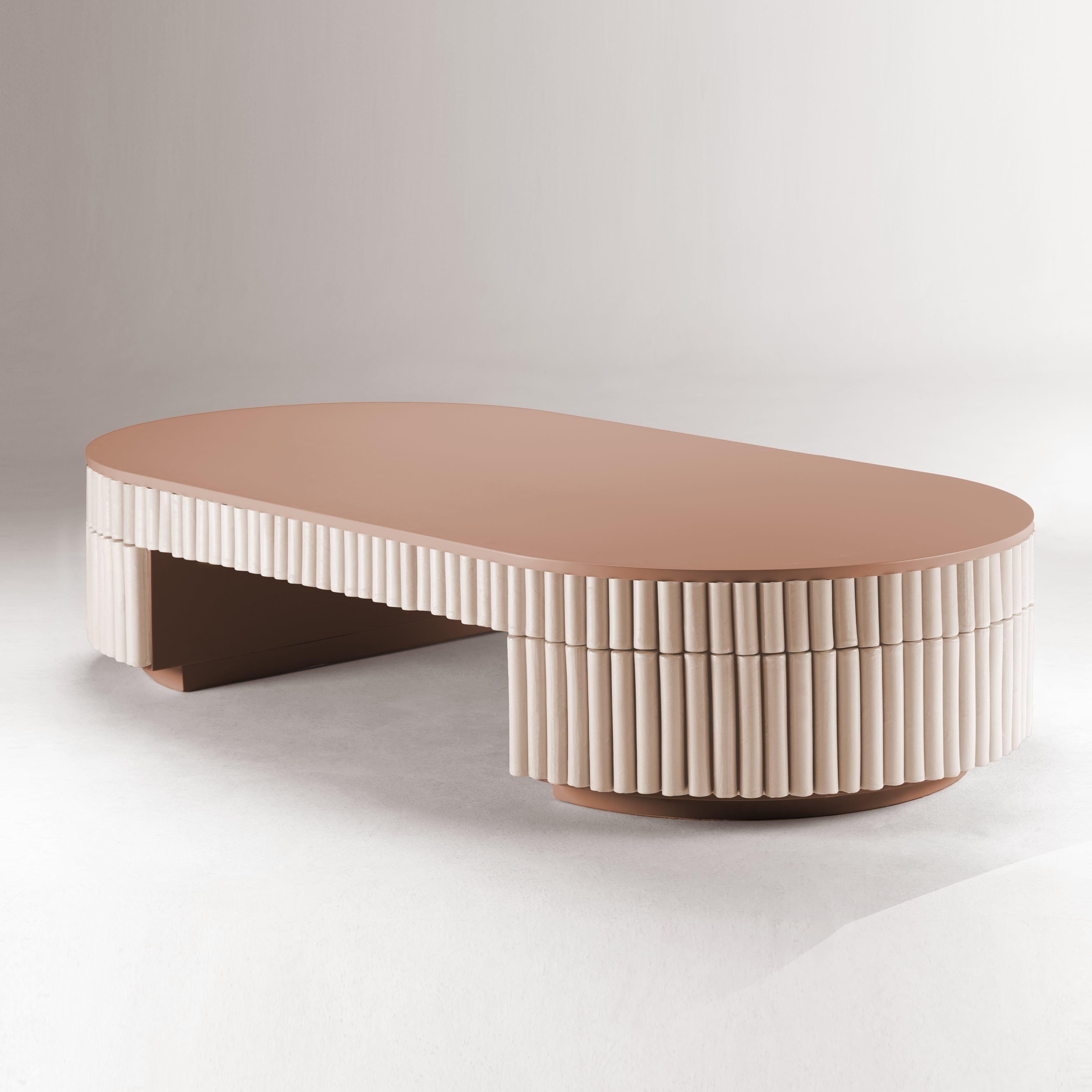 Contemporary DOOQ! Organic Modern Handmade Portuguese Orange Nouvelle Vague Center Table For Sale