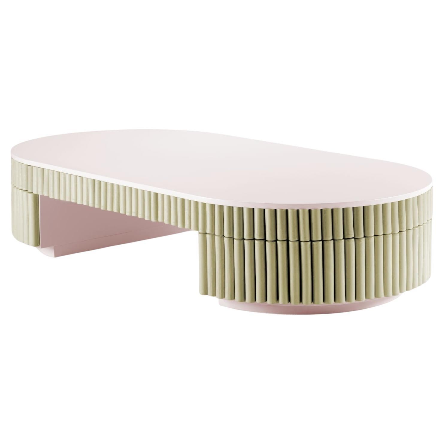 DOOQ Organic Modern Handmade Portuguese Soft Green Nouvelle Vague Center Table