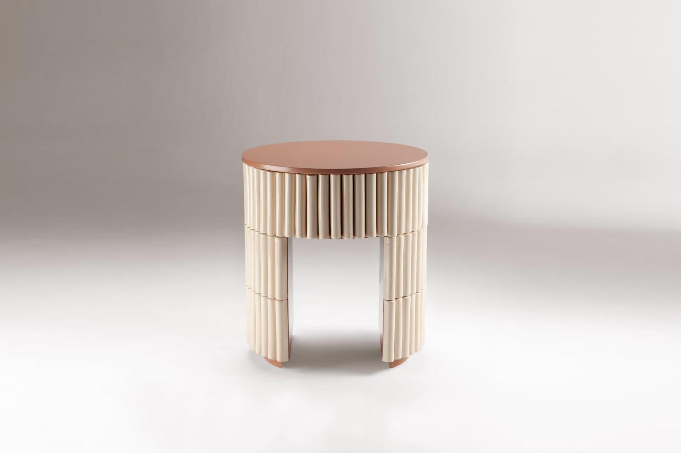 XXIe siècle et contemporain DOOQ table d'appoint moderne et organique faite à la main, portugaise verte Nouvelle Vague en vente