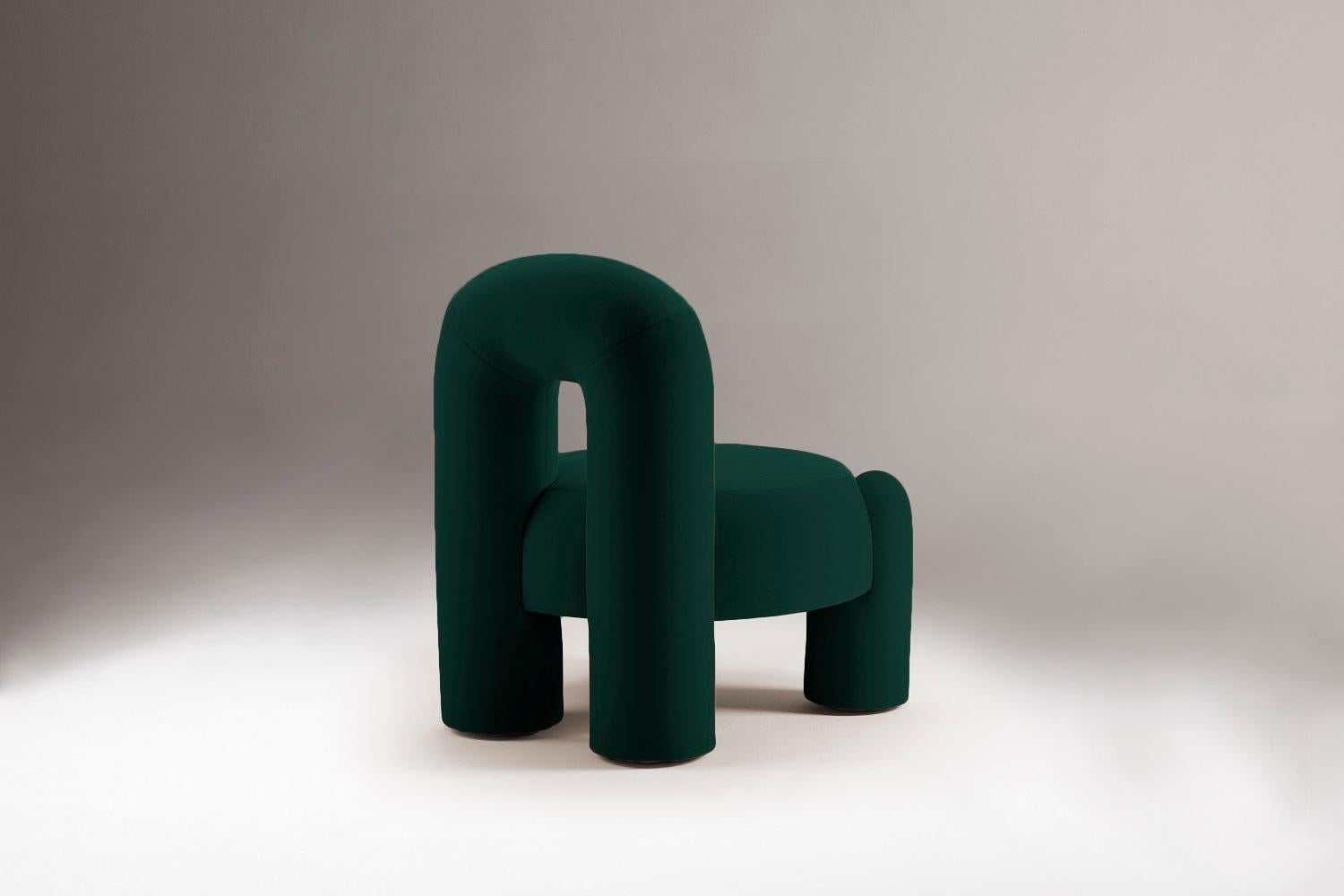 DOOQ! Organischer moderner Marlon-Sessel in dunkelgrünem Kvadrat, von P.Franceschini (Organische Moderne) im Angebot