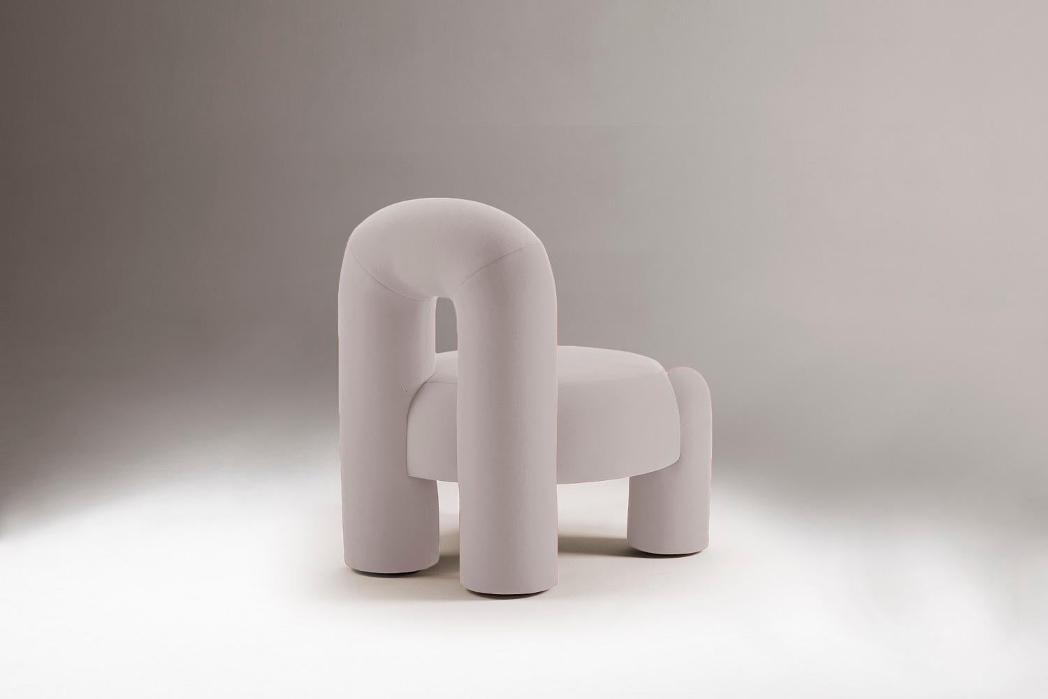 Portuguese DOOQ! Organic Modern Marlon Armchair in Grey Kvadrat, by P.Franceschini For Sale