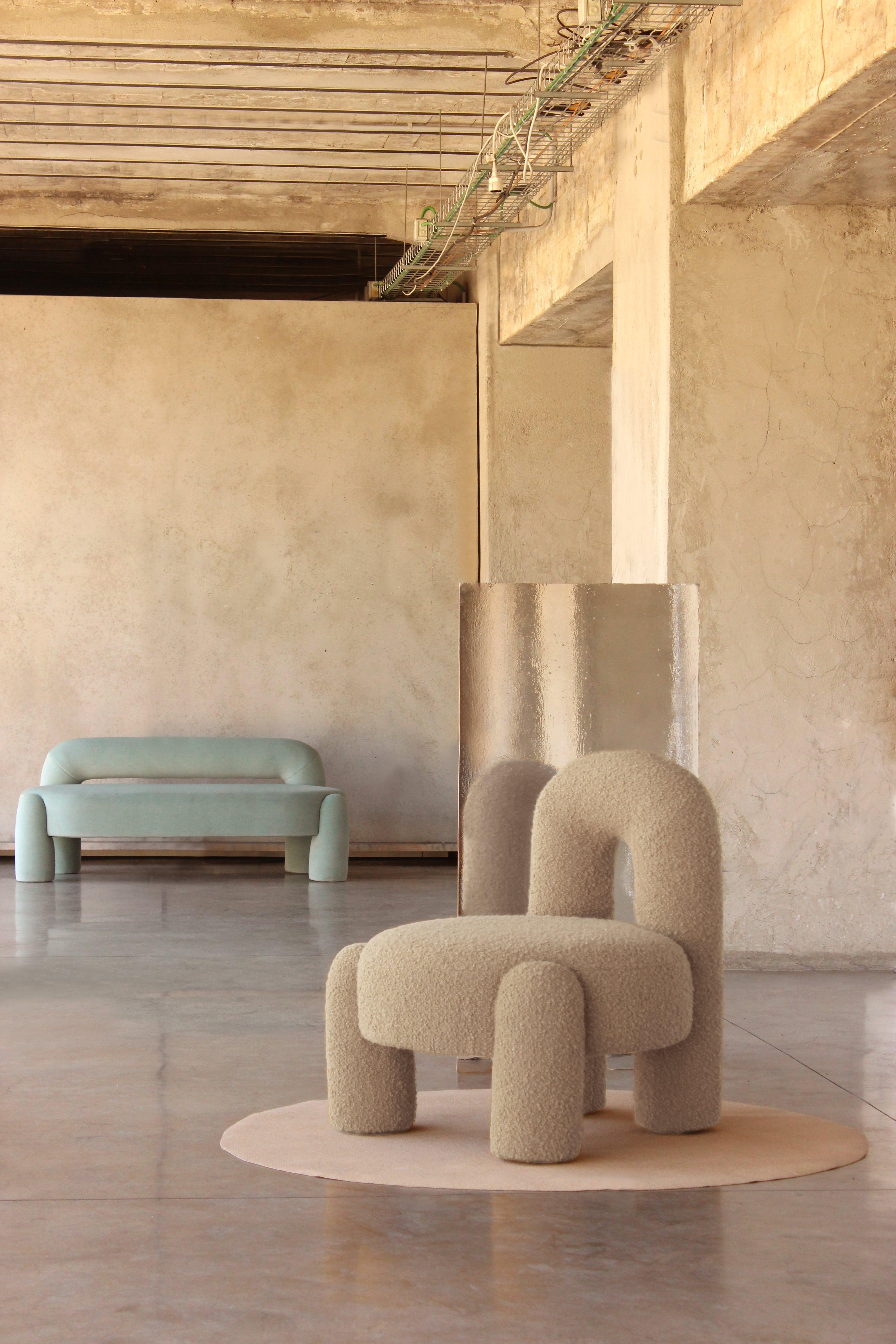 ¡DOOQ! Sillón moderno orgánico Marlon en gris Kvadrat, de P.Franceschini en venta 1