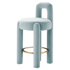 DOOQ! Organic Modern Marlon Bar Chair in Mint Kvadrat by P. Franceschini