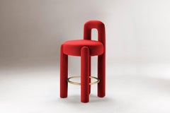 DOOQ! Organic Modern Marlon Bar Chair in Red Kvadrat by P. Franceschini