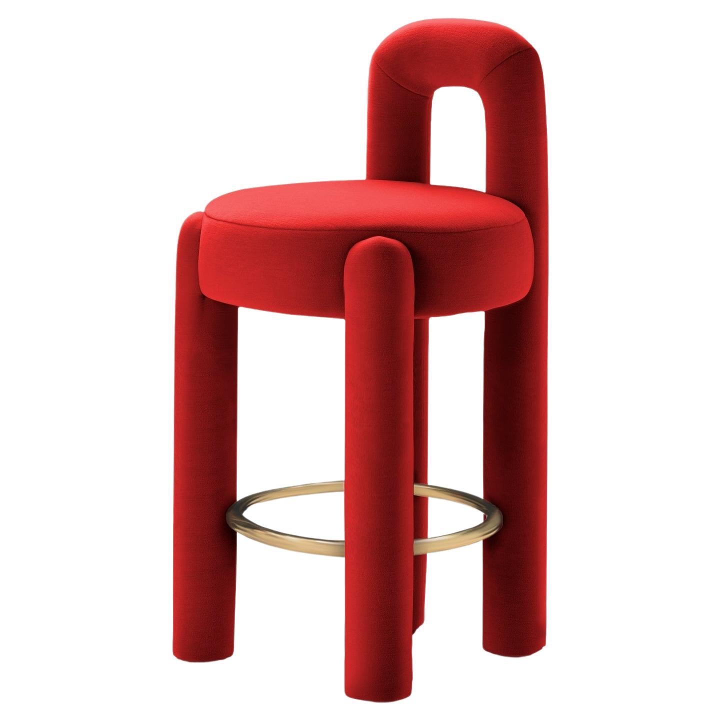 DOOQ ! Chaise de bar moderne et organique en rouge Kvadrat de P. Franceschini en vente