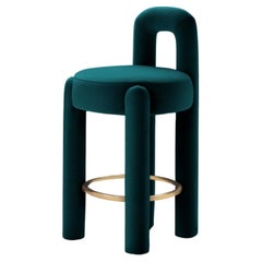 DOOQ! Organic Modern Marlon Counter Chair in Teal Kvadrat by P. Franceschini