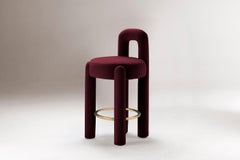 DOOQ! Organic Modern Marlon Bar Chair in Wine Kvadrat by P. Franceschini