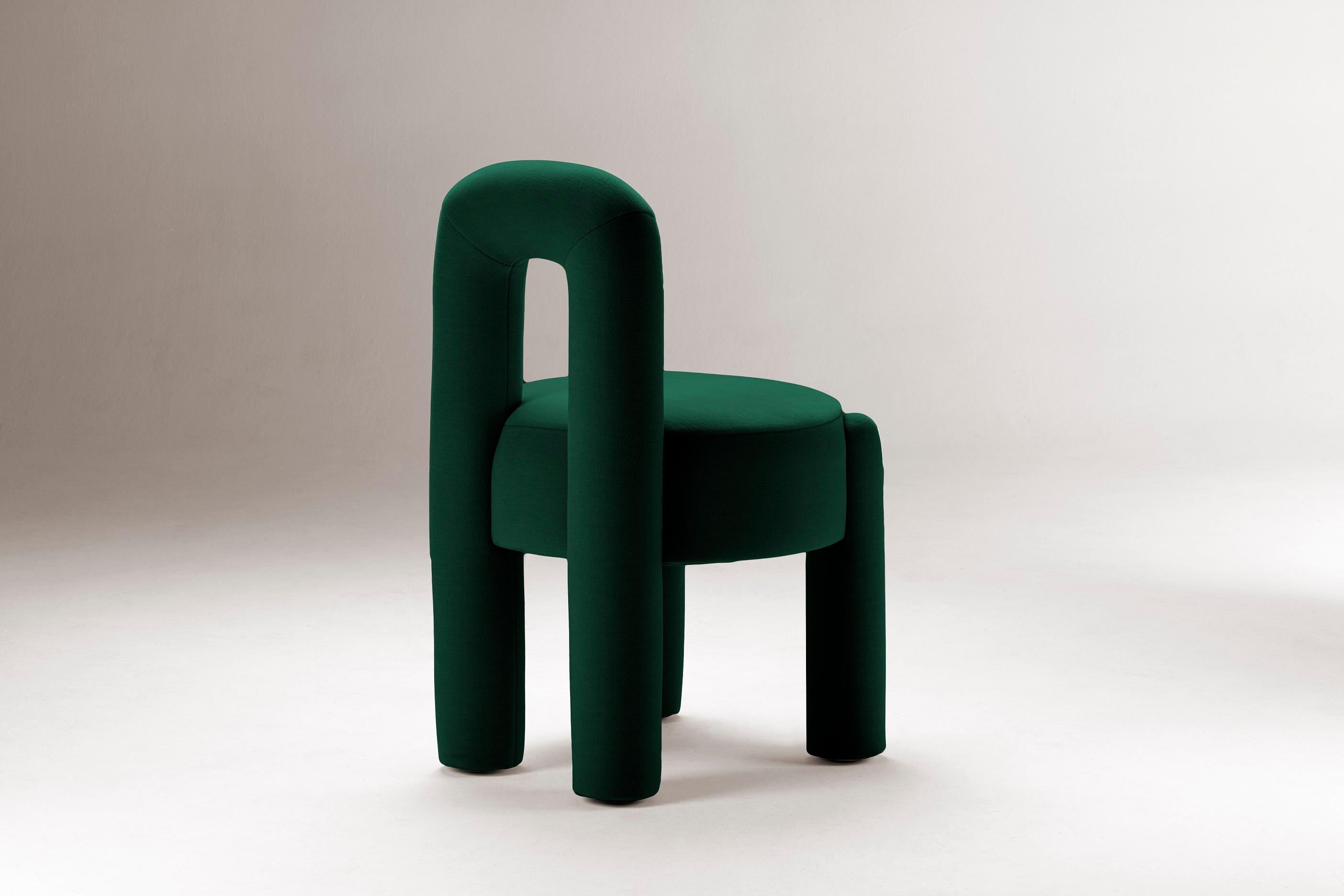 Portuguese DOOQ! Organic Modern Marlon Chair, Dark Green Kvadrat by P.Franceschini For Sale