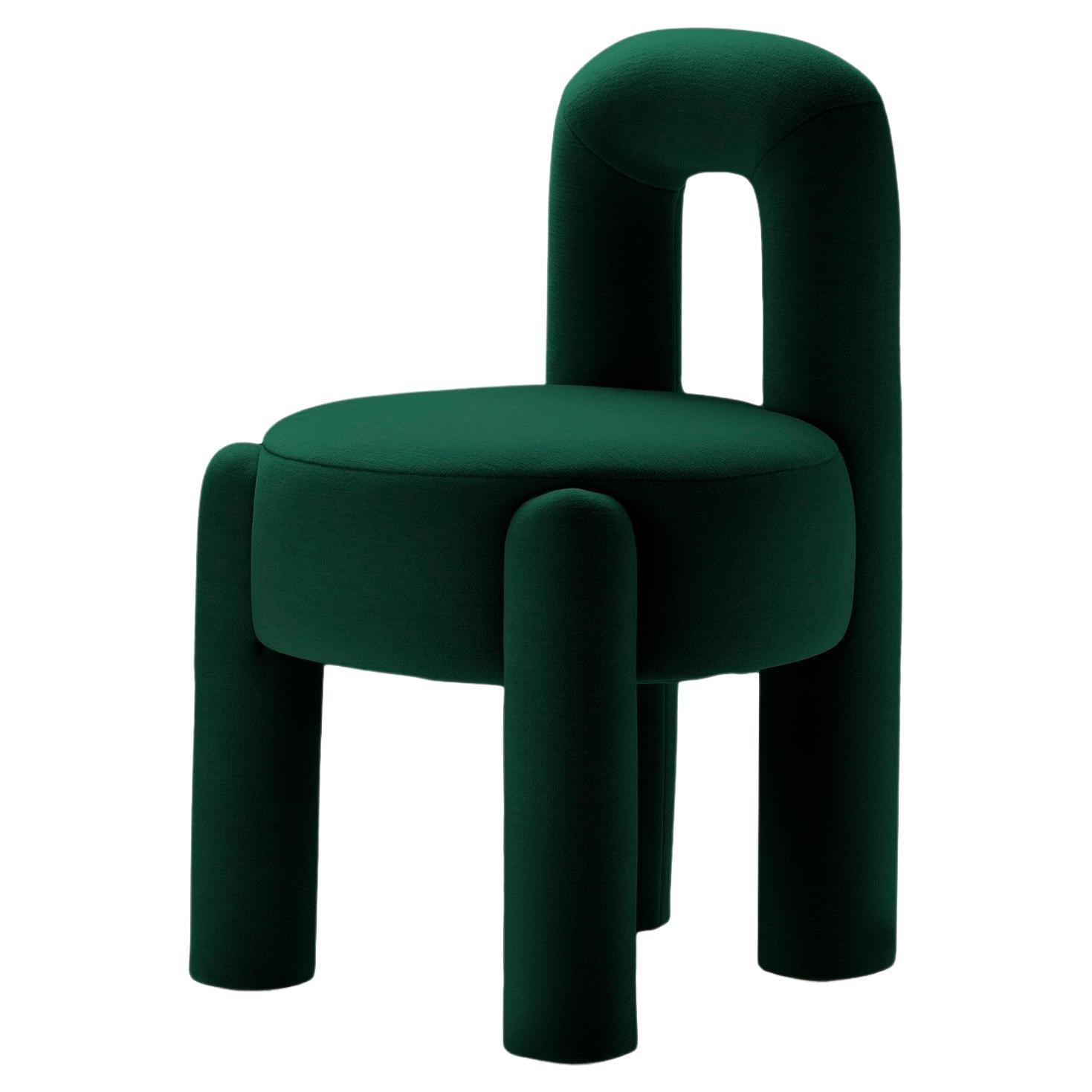 DOOQ! Organic Modern Marlon Chair, Dark Green Kvadrat by P.Franceschini For Sale