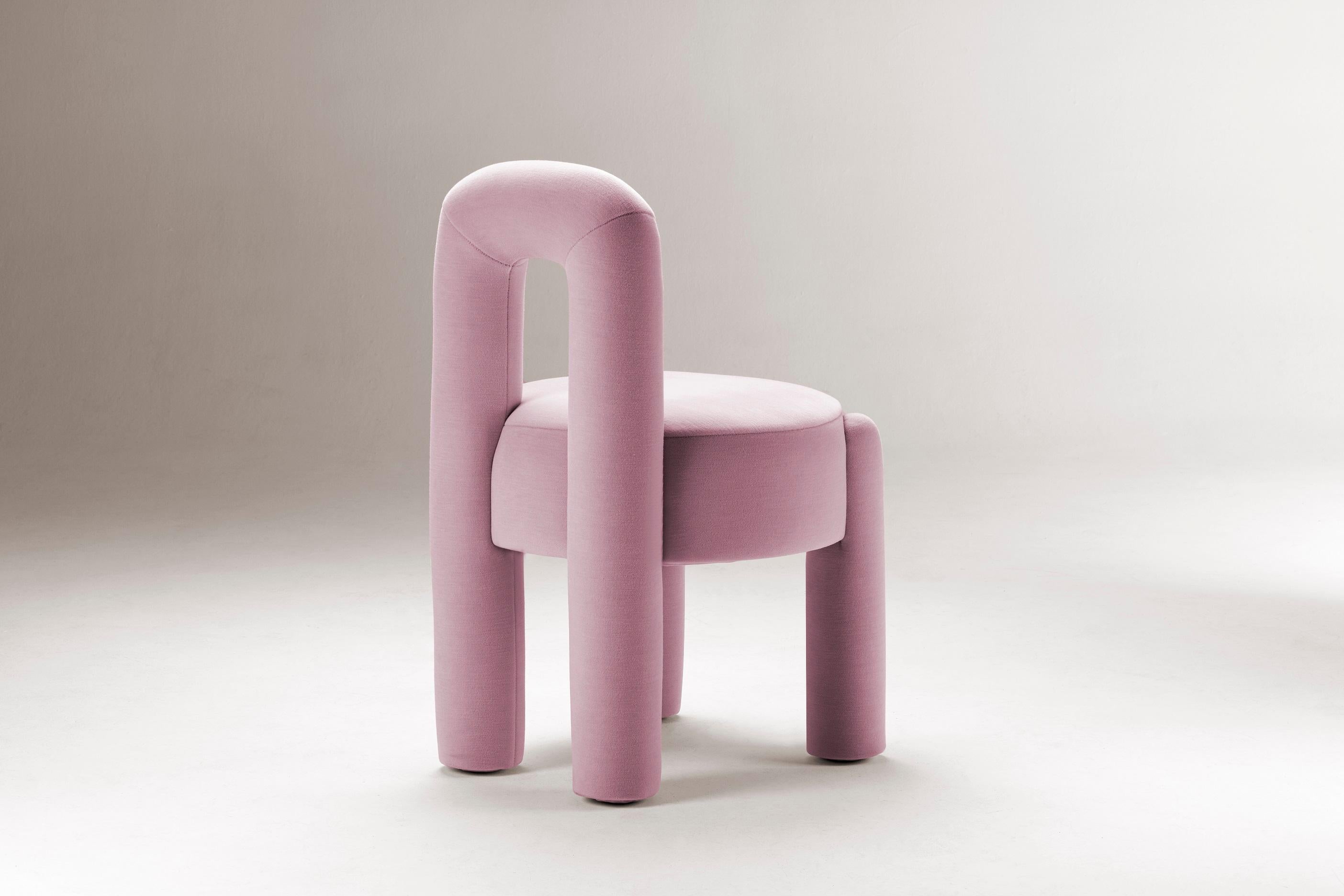 Portuguese DOOQ! Organic Modern Marlon Chair, Pink Kvadrat by P.Franceschini For Sale
