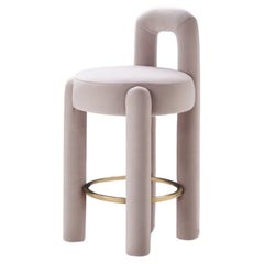 DOOQ ! Chaise de comptoir moderne et organique en marlon en Kvadrat clair de P. Franceschini