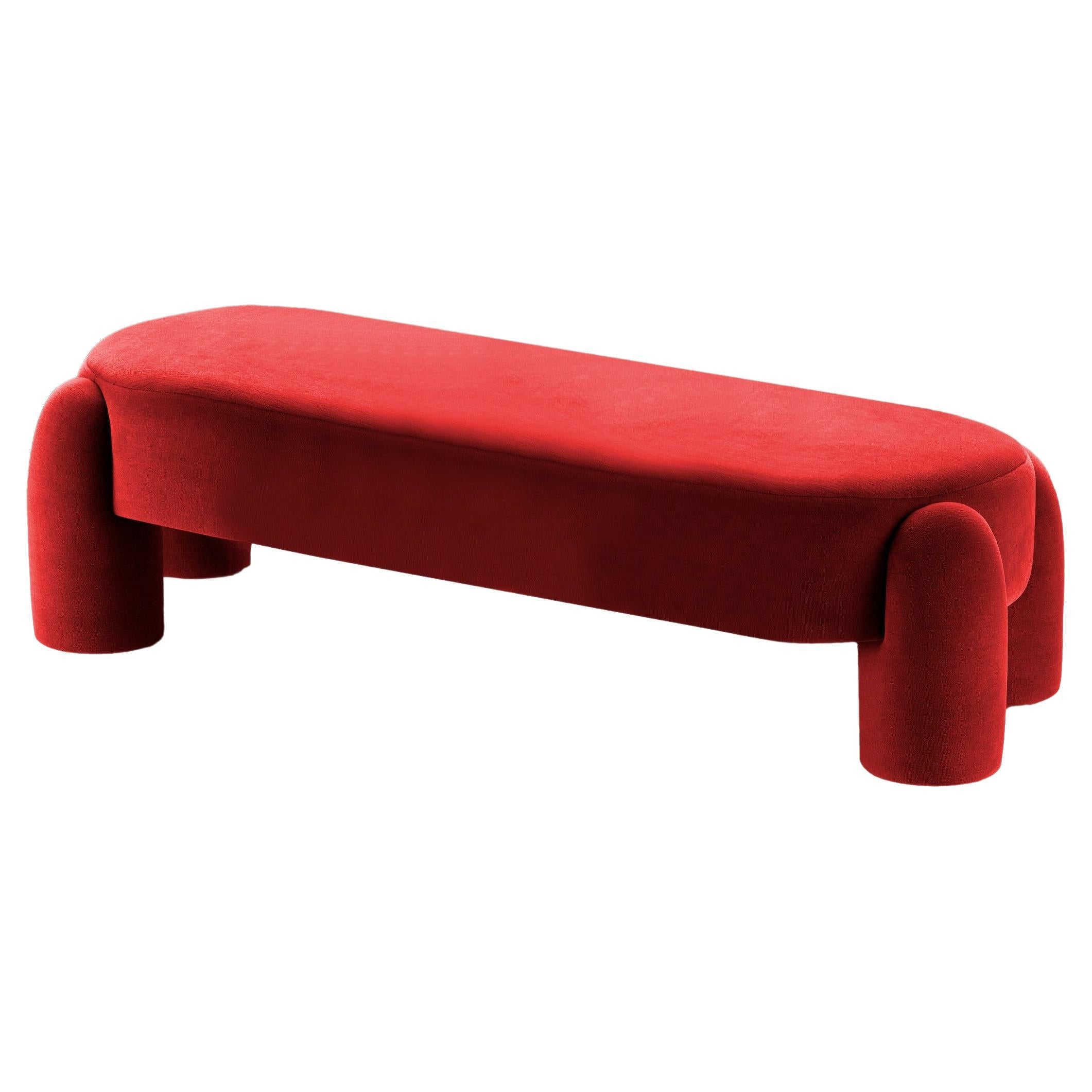 DOOQ Organic Modern Marlon Daybed I, Red by Pietro Franceschini, w=190